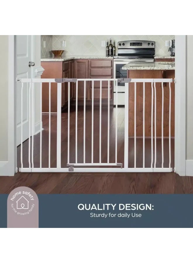 بوستون بوابة أطفال دريم بيبي آفا عريضة للغاية تُثبّت بالضغط - تناسب الفتحات من 99 إلى 105.5 سم - مزودة بخاصية البقاء مفتوحة وتشغيل بيد واحدة - مثالية للسلالم والممرات والأبواب الكبيرة - أبيض - Image 1